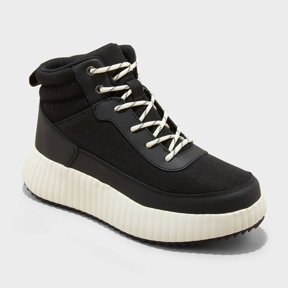 Universal Thread Shoes - Universal Thread Black and White Lace Up Boots NWT